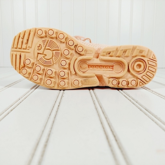 adidas Originals Zx Flux Peach Pink Lace Up Mesh Athleisure Running Sneaker A110 - Picture 9 of 11